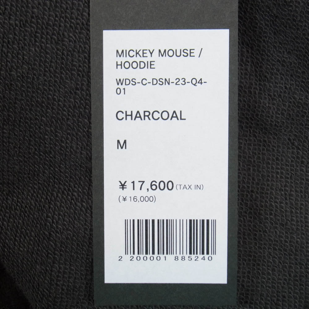 WIND AND SEA ウィンダンシー WDS-C-DSN-23-Q4-01 × Disney ディズニー MICKEY MOUSE HOODIE ディズニー100周年 ミッキーマウス プリント プルオーバーパーカー フーディー チャコール系 M【中古】
