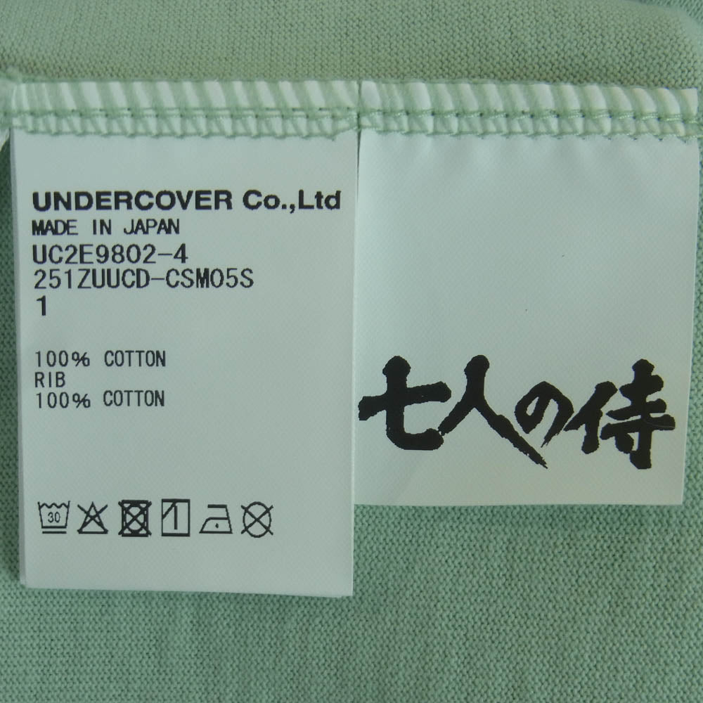 UNDERCOVER アンダーカバー 25SS UC2E9802-4 WTAPS ダブルタップス one on one 七人の侍 半袖 Tシャツ ライトグリーン系 ミントグリーン系 1【中古】