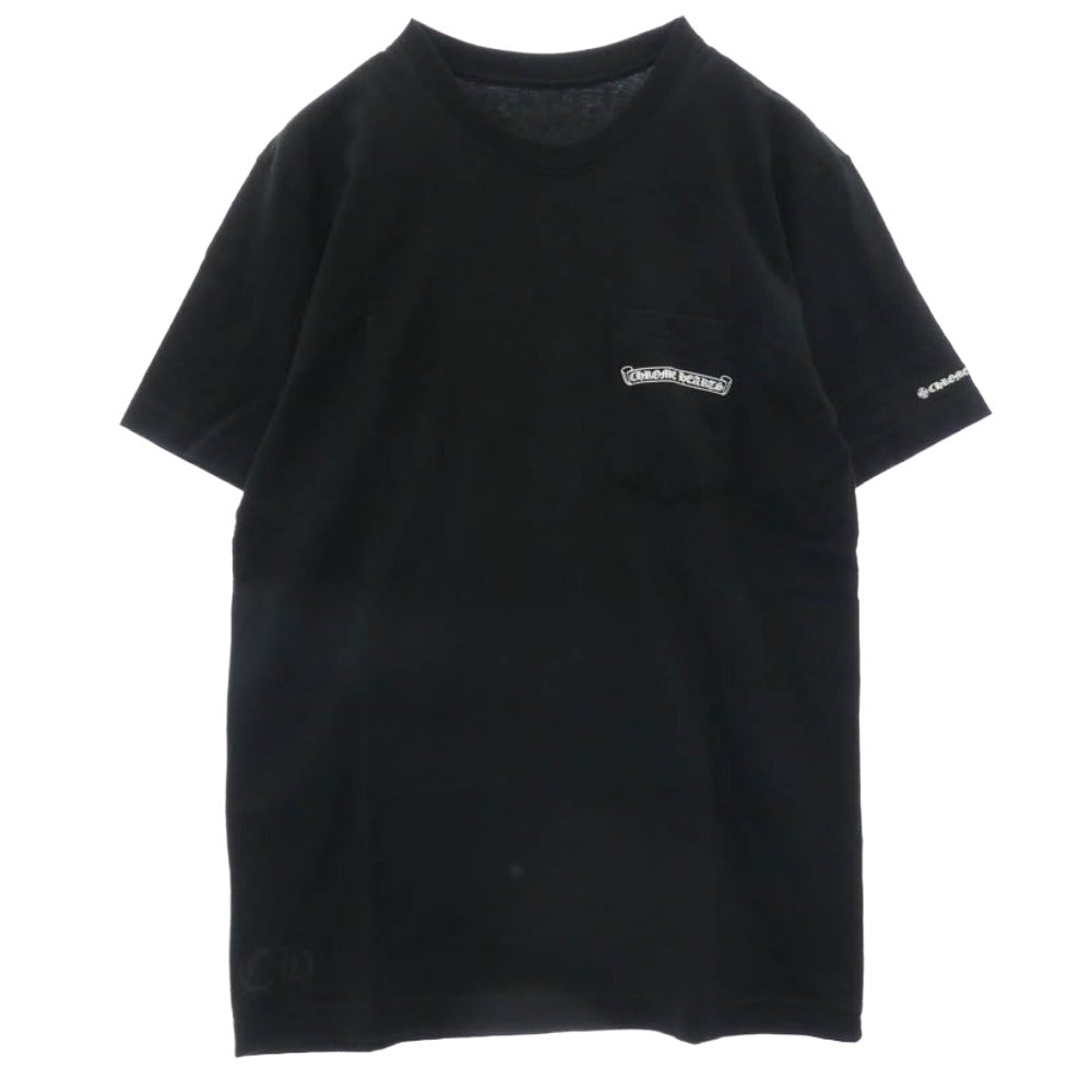 CHROME HEARTS クロムハーツ（原本無） 国内正規品 CH T-SHIRT バックプリント スクロールラベル クルーネック 半袖 Tシャツ ブラック系 L【中古】