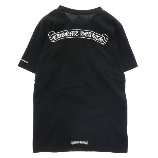 CHROME HEARTS クロムハーツ（原本無） 国内正規品 CH T-SHIRT バックプリント スクロールラベル クルーネック 半袖 Tシャツ ブラック系 L【中古】