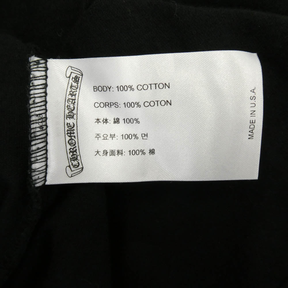 CHROME HEARTS クロムハーツ（原本無） 国内正規品 CH T-SHIRT バックプリント スクロールラベル クルーネック 半袖 Tシャツ ブラック系 L【中古】