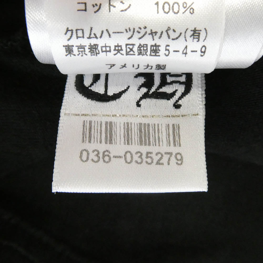 CHROME HEARTS クロムハーツ（原本無） 国内正規品 CH T-SHIRT バックプリント スクロールラベル クルーネック 半袖 Tシャツ ブラック系 L【中古】