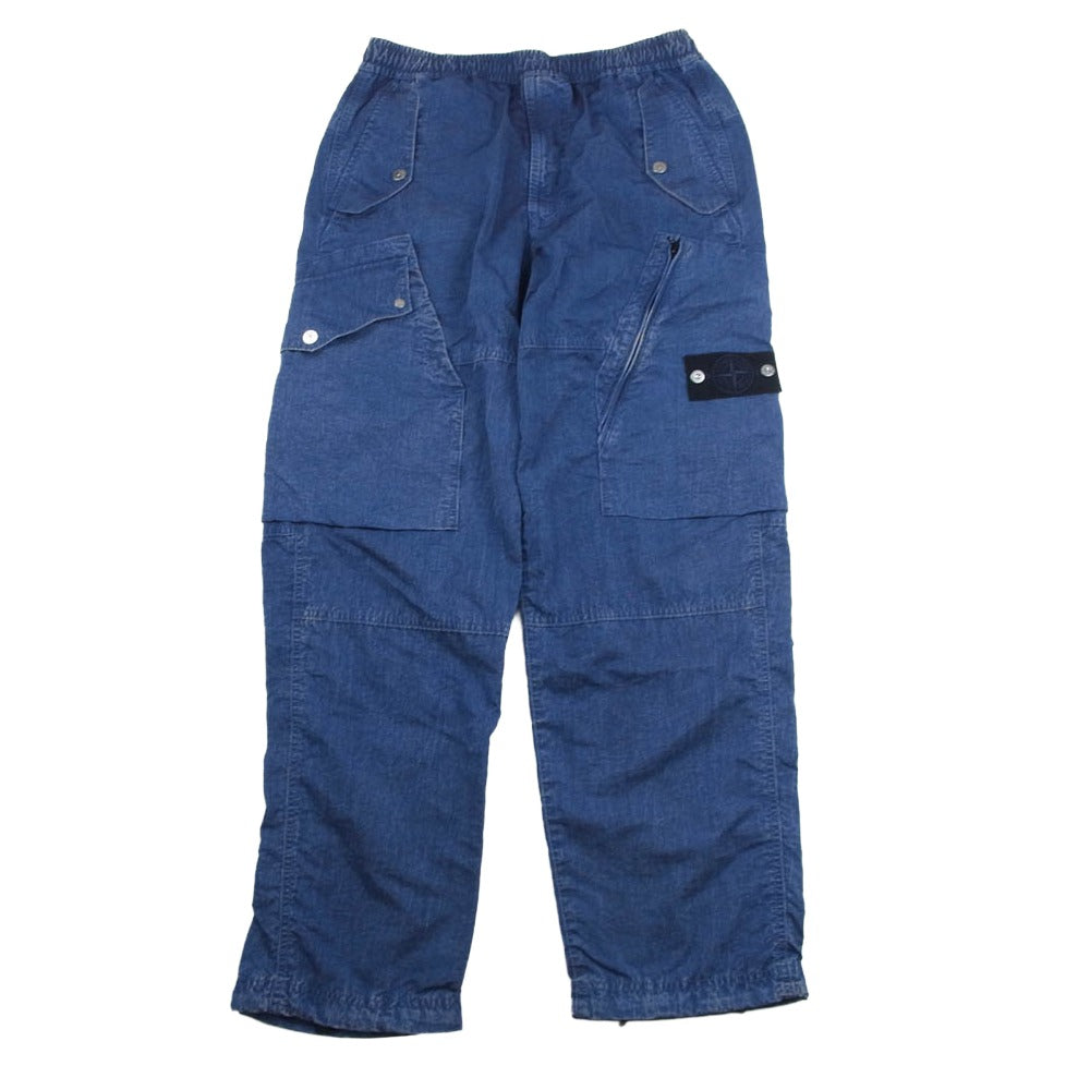 STONE ISLAND ストーンアイランド K2S153100045S00J3 Hollow Fiber Nylon Indigo-tc インディゴ染め コンパスパッチ ナイロン カーゴパンツ インディゴブルー系 28【中古】