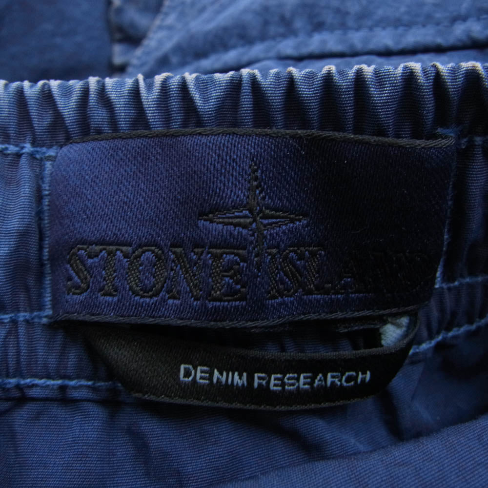 STONE ISLAND ストーンアイランド K2S153100045S00J3 Hollow Fiber Nylon Indigo-tc インディゴ染め コンパスパッチ ナイロン カーゴパンツ インディゴブルー系 28【中古】