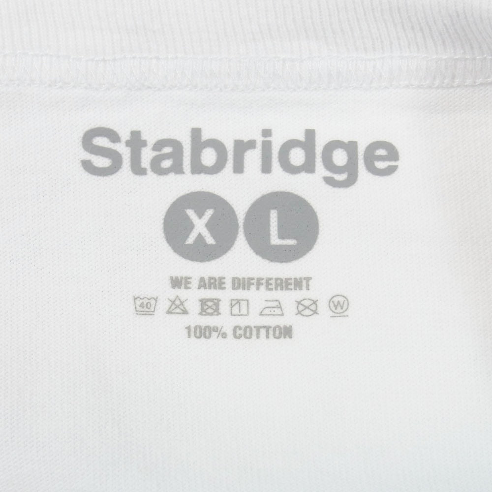 STABRIDGE スタブリッジ x the apartment ジアパートメント TOUGH WORKER'S S/S TEE タフワーカーズ ヘビーウェイト 半袖 Tシャツ ホワイト系 XL【美品】【中古】