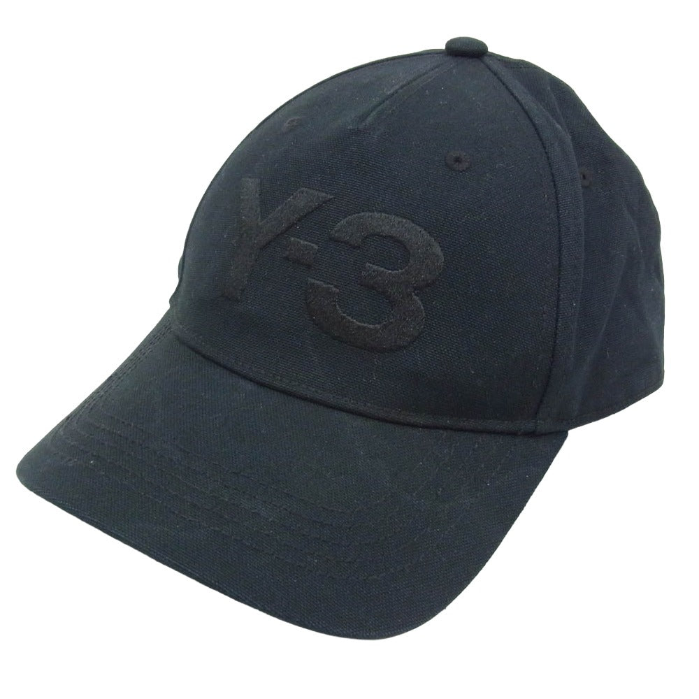 Y-3 Yohji Yamamoto ワイスリー ヨウジヤマモト JP1143 LOGO CAP ロゴ刺繍 ベースボール キャップ 帽子 ブラック系【中古】