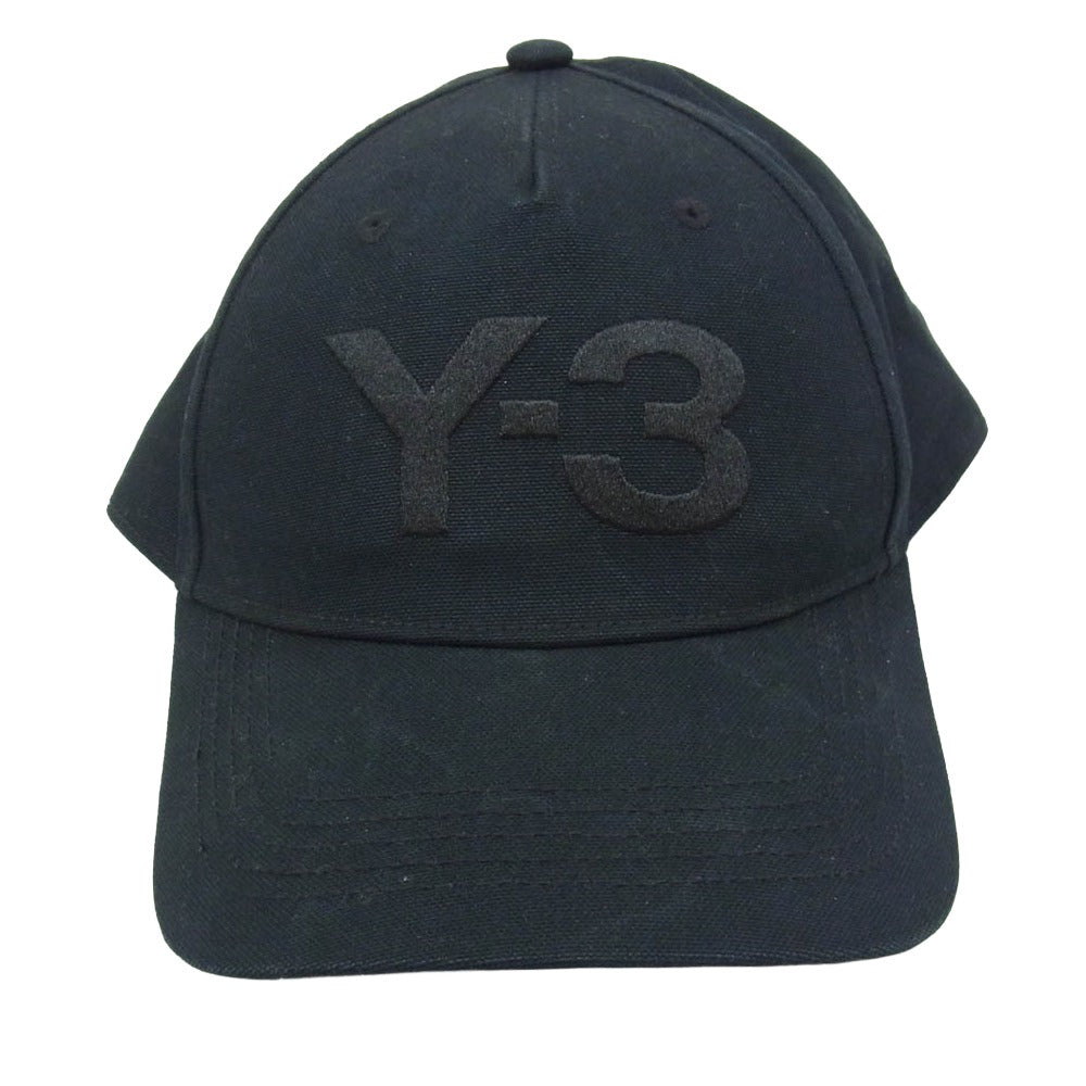 Y-3 Yohji Yamamoto ワイスリー ヨウジヤマモト JP1143 LOGO CAP ロゴ刺繍 ベースボール キャップ 帽子 ブラック系【中古】