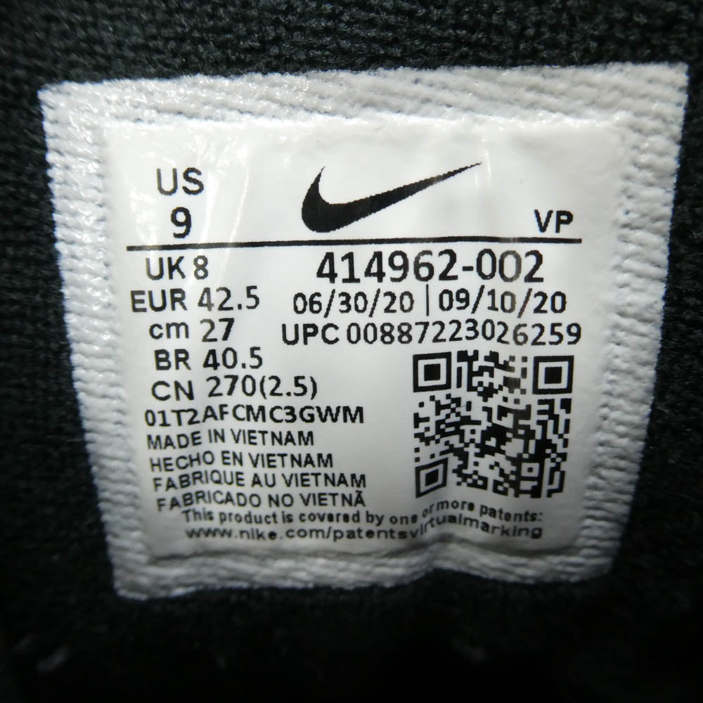 NIKE ナイキ 414962-002 AIR MORE UPTEMPO エア モアアップテンポ モアテン スニーカー ブラック系 ホワイト系 27cm【中古】