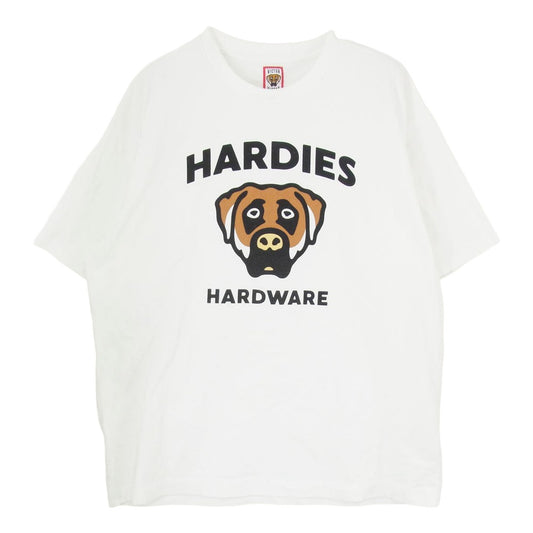 ビクタービクターワールドワイド × Hardies Hardware ハーディーズ ハードウェア ドッグ ロゴプリント Tシャツ 半袖カットソー ホワイト系 サイズ表記無【中古】