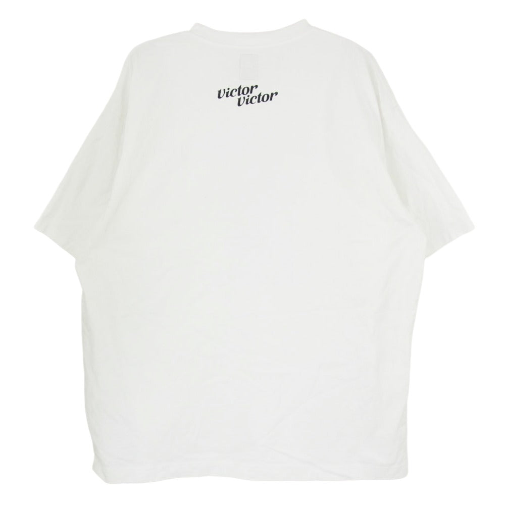 ビクタービクターワールドワイド × Hardies Hardware ハーディーズ ハードウェア ドッグ ロゴプリント Tシャツ 半袖カットソー ホワイト系 サイズ表記無【中古】