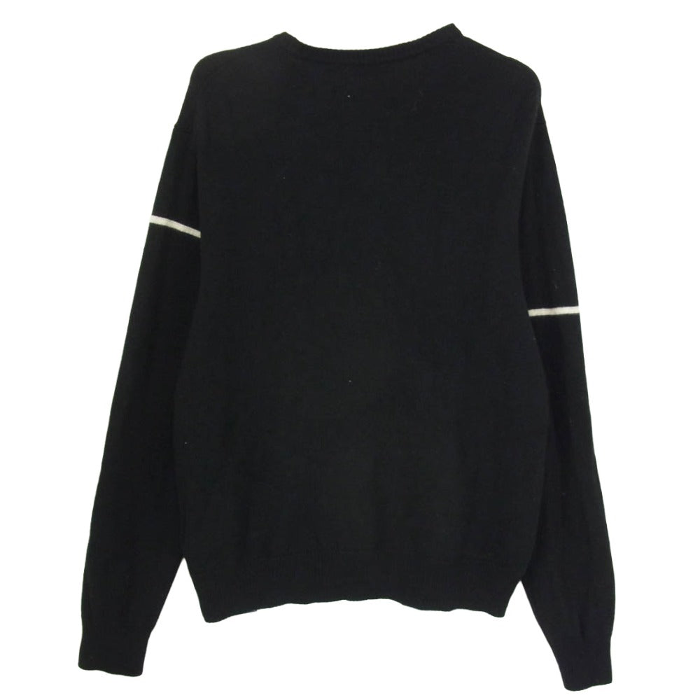 GIVENCHY ジバンシィ 19AW BM90B44Y5D スプリットロゴ ウール クルーネック ニット セーター ブラック系 L【中古】
