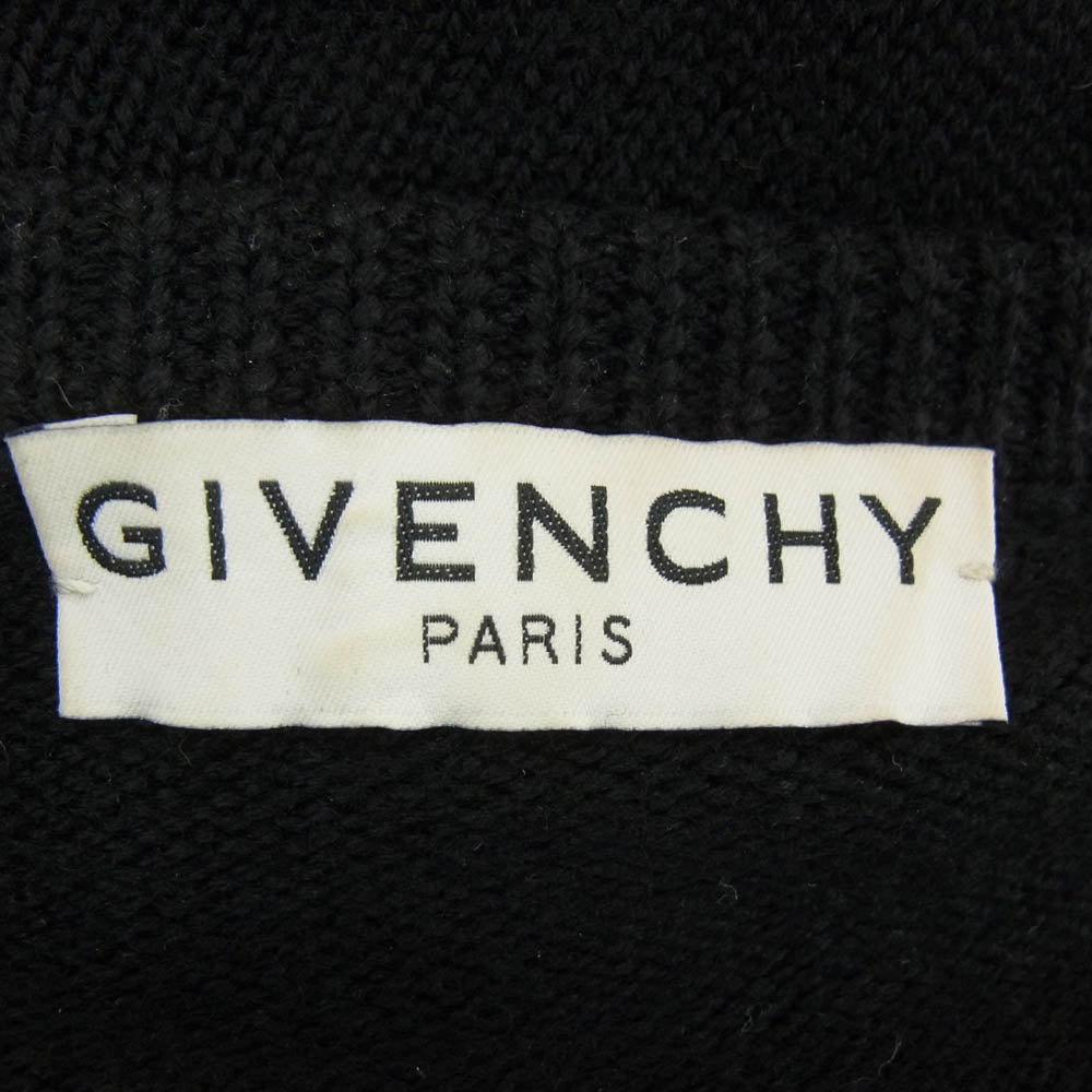 GIVENCHY ジバンシィ 19AW BM90B44Y5D スプリットロゴ ウール クルーネック ニット セーター ブラック系 L【中古】