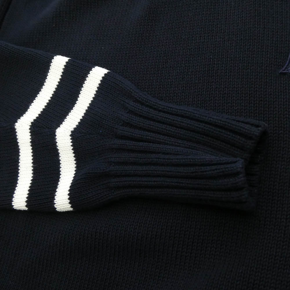 MONCLER モンクレール 23AW I20919C00002 M1509 モンクレールジャパンタグ GIROCOLLO TRICOT モノグラムパッチ コットン ニット セーター ネイビー系 XL【中古】
