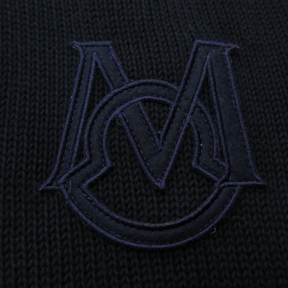 MONCLER モンクレール 23AW I20919C00002 M1509 モンクレールジャパンタグ GIROCOLLO TRICOT モノグラムパッチ コットン ニット セーター ネイビー系 XL【中古】