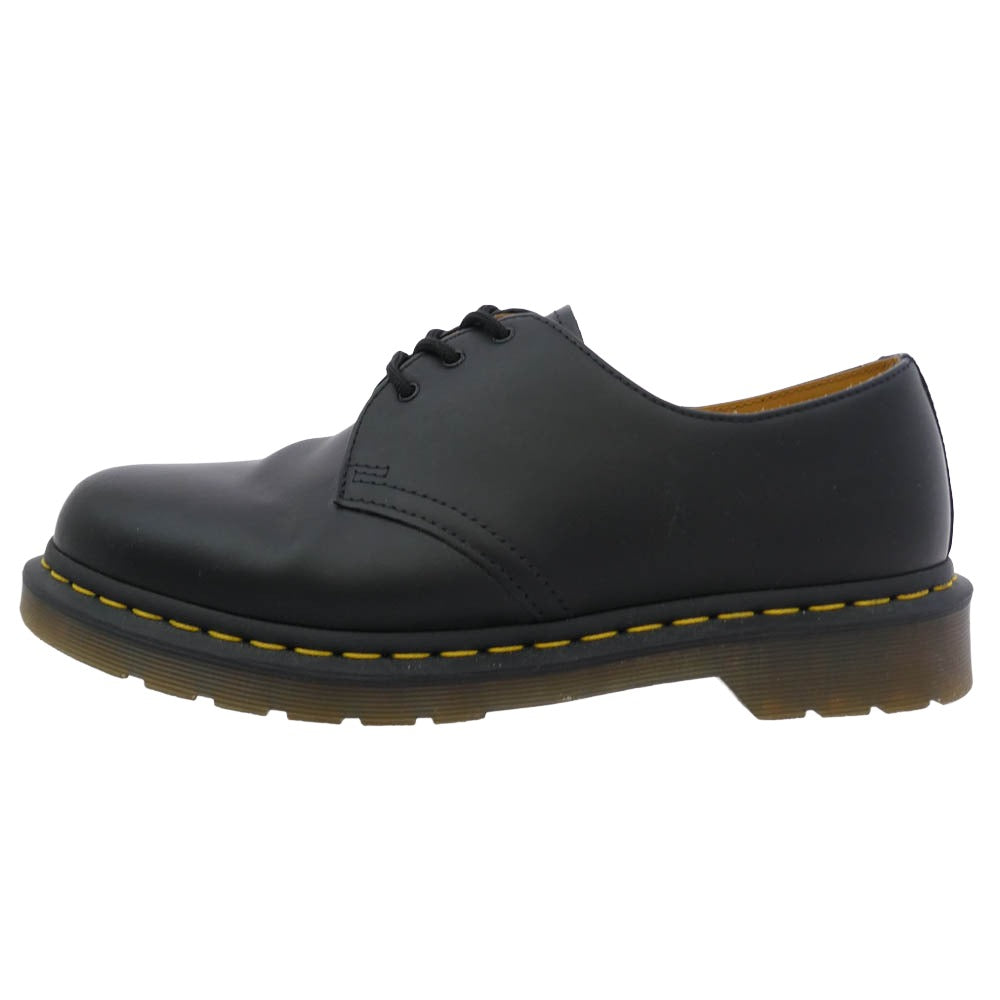 Dr.Martens ドクターマーチン イエロー ステッチ ３ホール レザー シューズ ブラック系 ブラウン系 UK10【中古】
