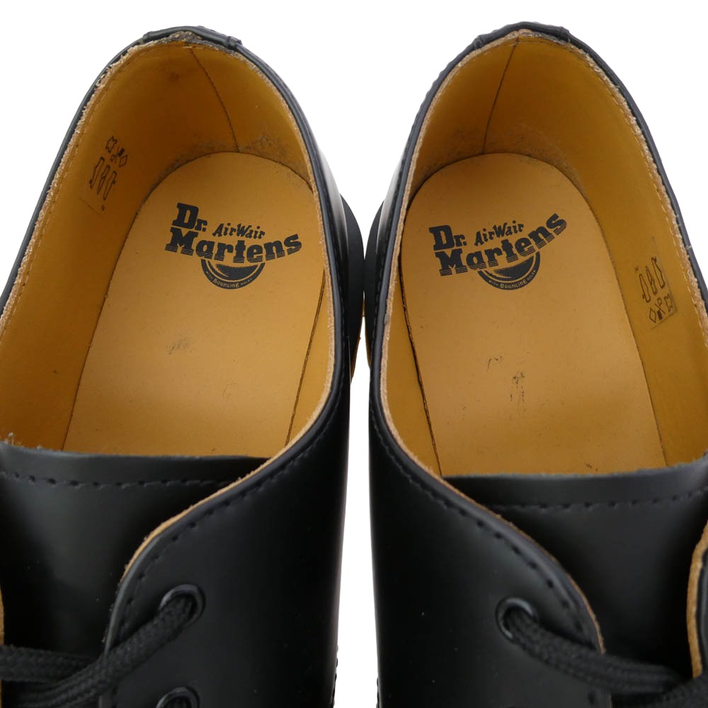 Dr.Martens ドクターマーチン イエロー ステッチ ３ホール レザー シューズ ブラック系 ブラウン系 UK10【中古】