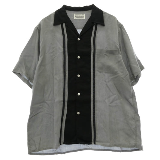 WACKO MARIA ワコマリア two tone 50's shirt ツートン 半袖 オープンカラー シャツ グレー系 XL【中古】