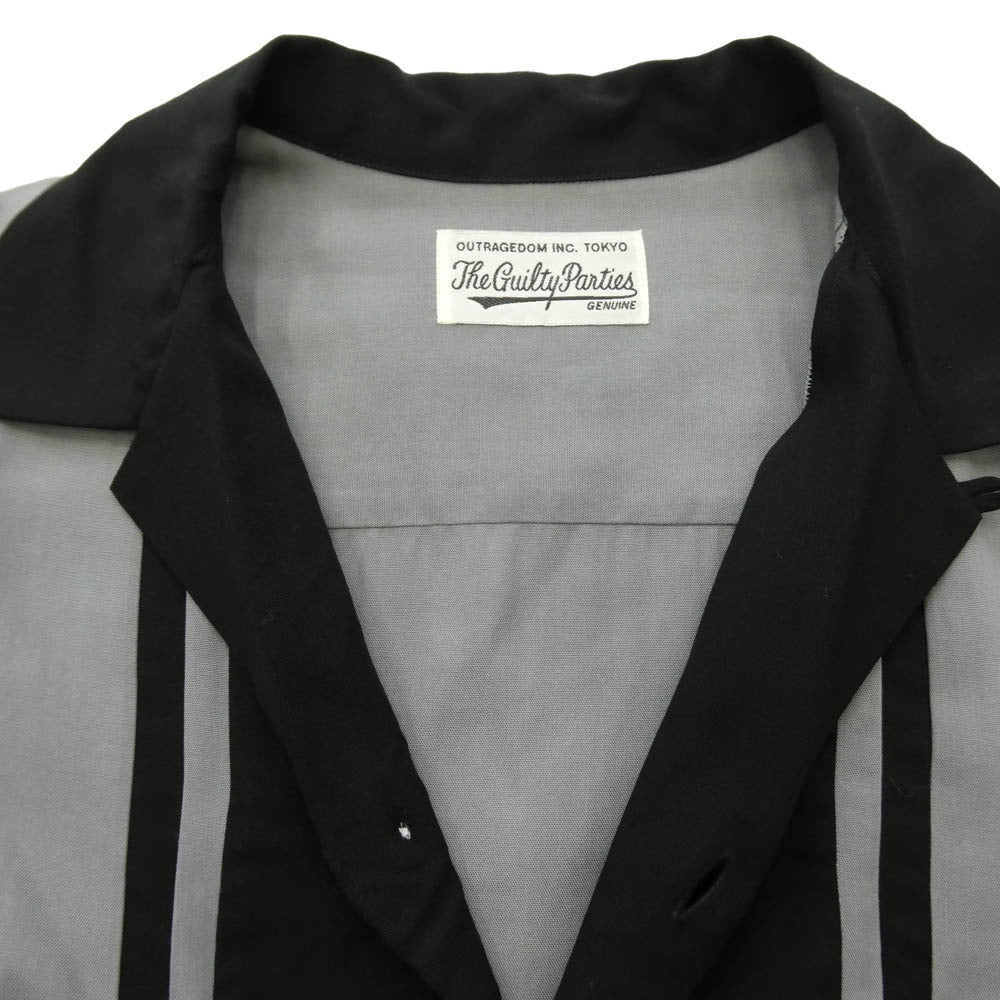 WACKO MARIA ワコマリア two tone 50's shirt ツートン 半袖 オープンカラー シャツ グレー系 XL【中古】