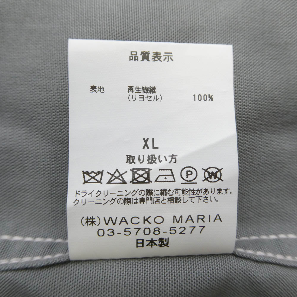 WACKO MARIA ワコマリア two tone 50's shirt ツートン 半袖 オープンカラー シャツ グレー系 XL【中古】