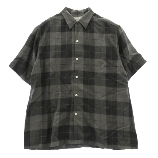 WACKO MARIA ワコマリア OMBRE CHECK OPEN COLLAR SHIRT オンブレチェック 半袖 シャツ グレー系 ブラック系 XL【中古】