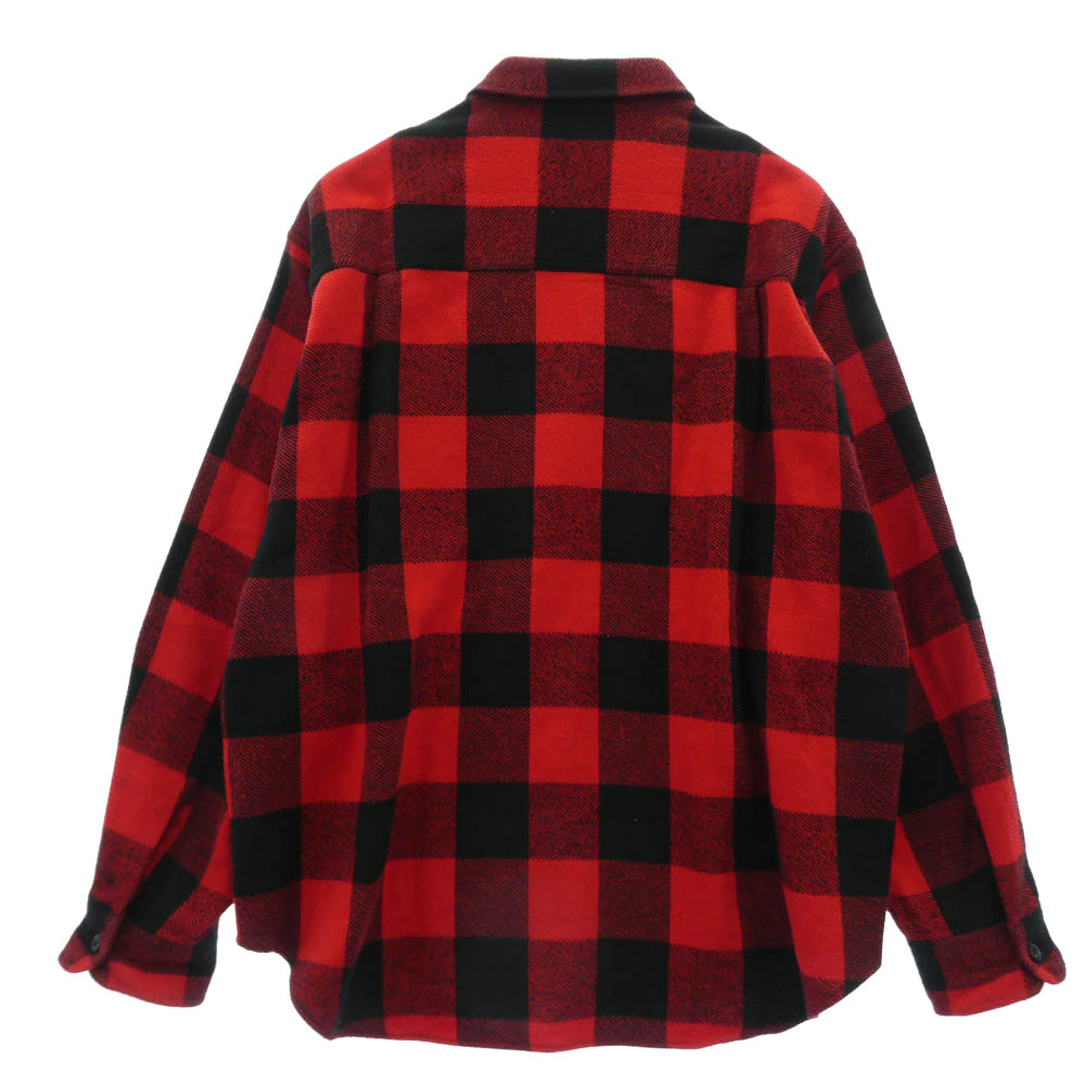 WACKO MARIA ワコマリア 24SS BLOCK CHECK FLANNEL SHIRT ロゴ ブロックチェック フランネル 長袖 シャツ レッド系 XL【中古】