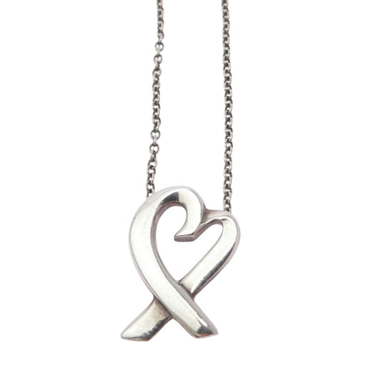 TIFFANY&Co. ティファニー ラビングハート ネックレス シルバー系【中古】