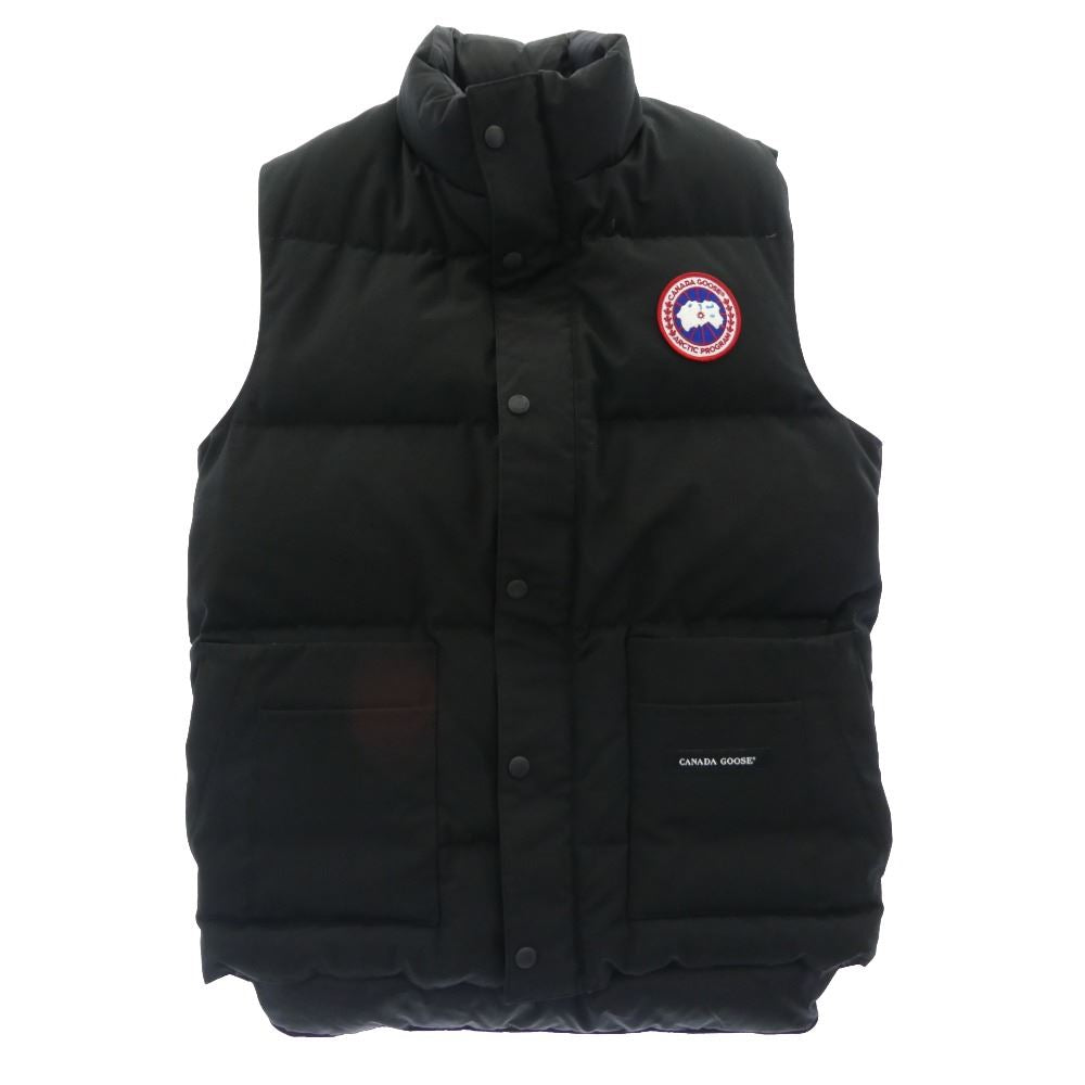 CANADA GOOSE カナダグース 4150MR FREESTYLE VEST フリースタイル ロゴワッペン ナイロン ダウンベスト ブラック系 XS【中古】