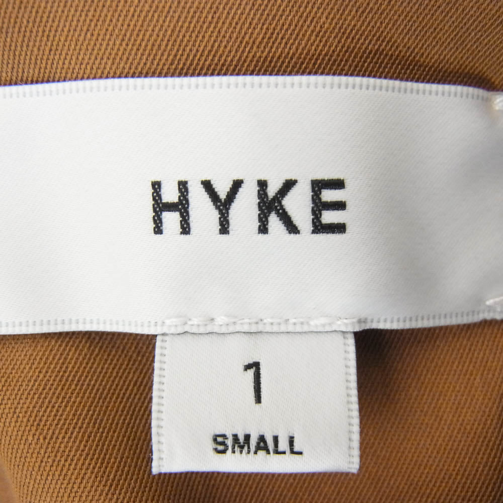 HYKE ハイク 23AW 232-15179-305 TASLAN TWILL TOP タスラン ツイル トップ 背面ジップ プルオーバー 長袖 ブラウス チュニック ブラウン系 S【中古】