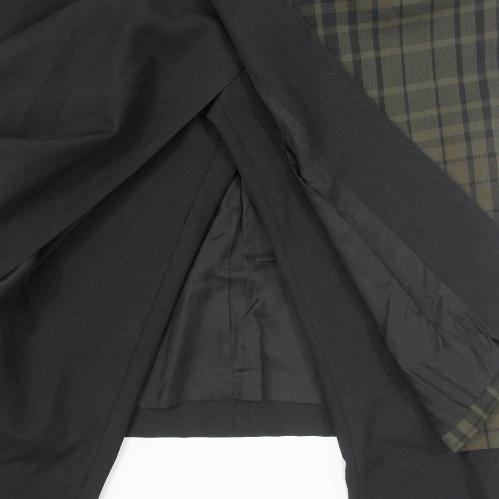 HYKE ハイク 16AW 162-13075-021 チェック柄 ウール スカート レイヤード パンツ ブラック系 2【中古】