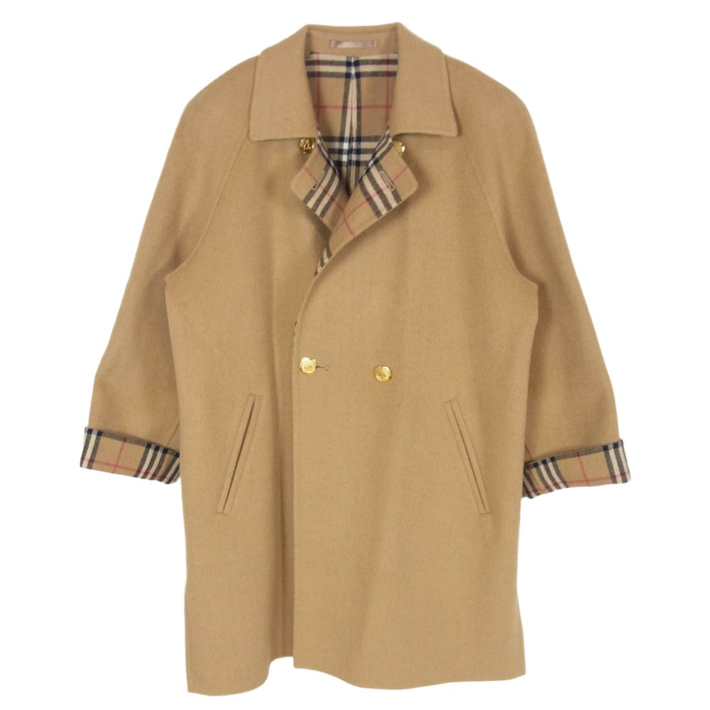 BURBERRY バーバリー FNA38-009-50 Burberrys バーバリーズ カシミヤ混 金ボタン 裏地ノバチェック ウール コート ブラウン系 40【中古】
