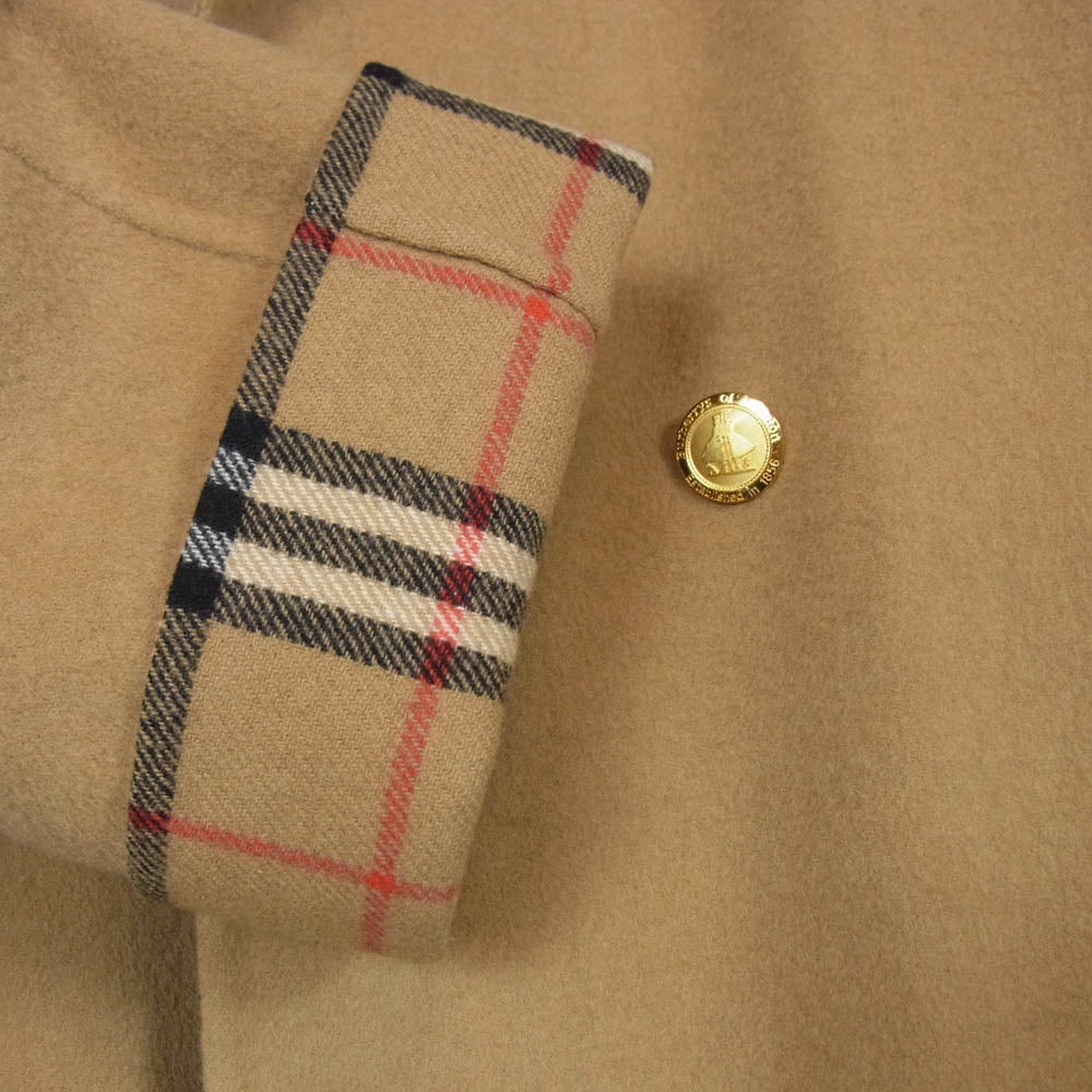 BURBERRY バーバリー FNA38-009-50 Burberrys バーバリーズ カシミヤ混 金ボタン 裏地ノバチェック ウール コート ブラウン系 40【中古】