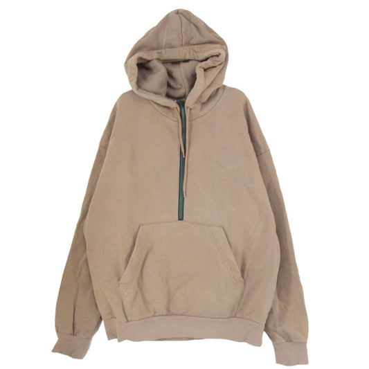 フィンガリン ハーフジップ パーカー フーディー ブラウン系 M【中古】