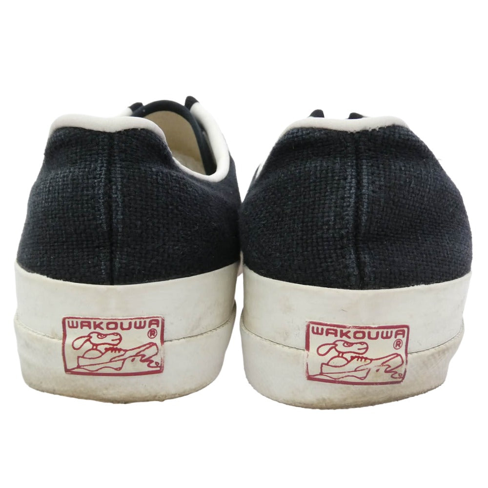 ANATOMICA アナトミカ WAKOUWA ワクワ キャンバス デッキシューズ ブラック系 ホワイト系 24.5cm【中古】