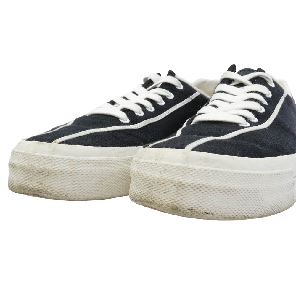 ANATOMICA アナトミカ WAKOUWA ワクワ キャンバス デッキシューズ ブラック系 ホワイト系 24.5cm【中古】