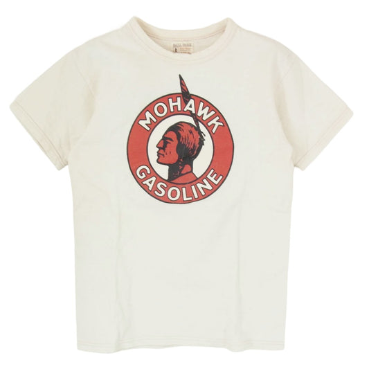 The REAL McCOY'S ザリアルマッコイズ JOE McCOY ジョーマッコイ MOHAWK GASOLINE プリント Tシャツ 白系 オフホワイト系 36【中古】