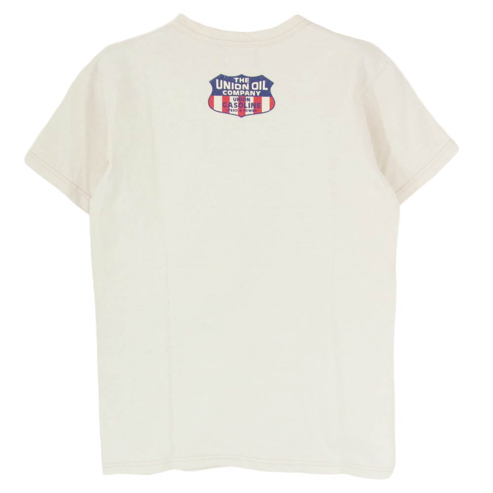 The REAL McCOY'S ザリアルマッコイズ JOE McCOY ジョーマッコイ MOHAWK GASOLINE プリント Tシャツ 白系 オフホワイト系 36【中古】