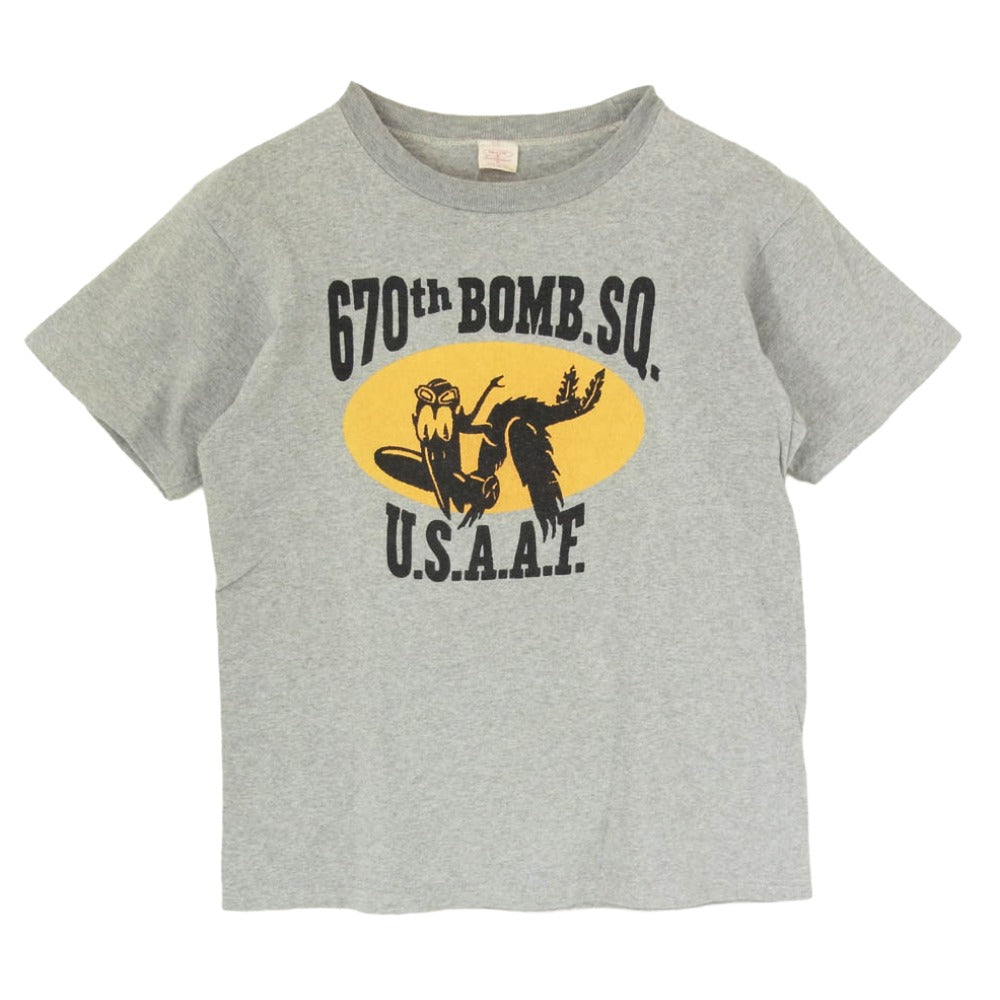 The REAL McCOY'S ザリアルマッコイズ sports wear U.S.A.A.F プリント Tシャツ グレー系 M【中古】