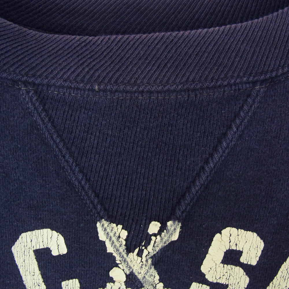 The REAL McCOY'S ザリアルマッコイズ 旧マッコイ McCOY Sportswear フリーダムスリーブ 前V プリント スウェット ネイビー系 36【中古】