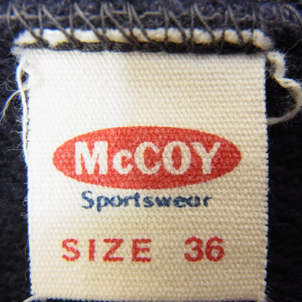 The REAL McCOY'S ザリアルマッコイズ 旧マッコイ McCOY Sportswear フリーダムスリーブ 前V プリント スウェット ネイビー系 36【中古】
