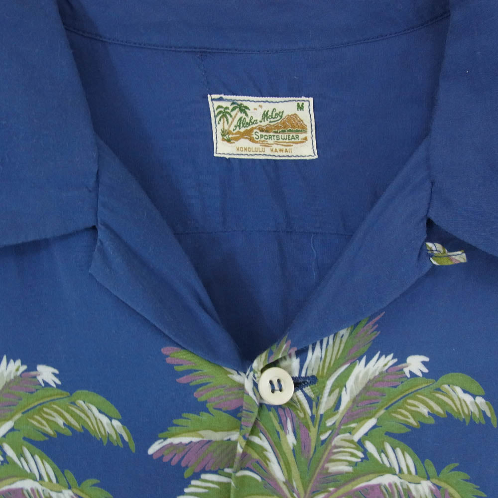 The REAL McCOY'S ザリアルマッコイズ Aloha McCOY アロハ マッコイ ハワイアン シャツ ブルー系 M【中古】