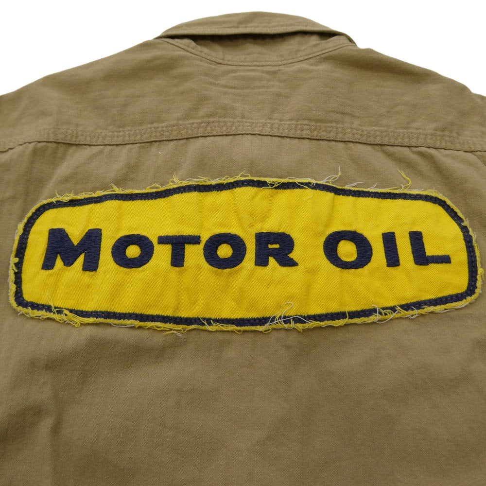 The REAL McCOY'S ザリアルマッコイズ JOE McCOY 8 HOUR UNION ワッペン付き 半袖 ワークシャツ 黒系 ベージュ系 15【中古】