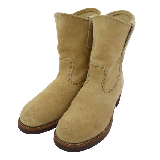 RED WING レッドウィング 8288 PT91 PECOS スチールトゥ ペコス タン ラフアウト スエード ブーツ ライトブラウン系 ベージュ系 US7E【中古】