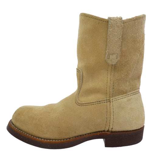 RED WING レッドウィング 8288 PT91 PECOS スチールトゥ ペコス タン ラフアウト スエード ブーツ ライトブラウン系 ベージュ系 US7E【中古】