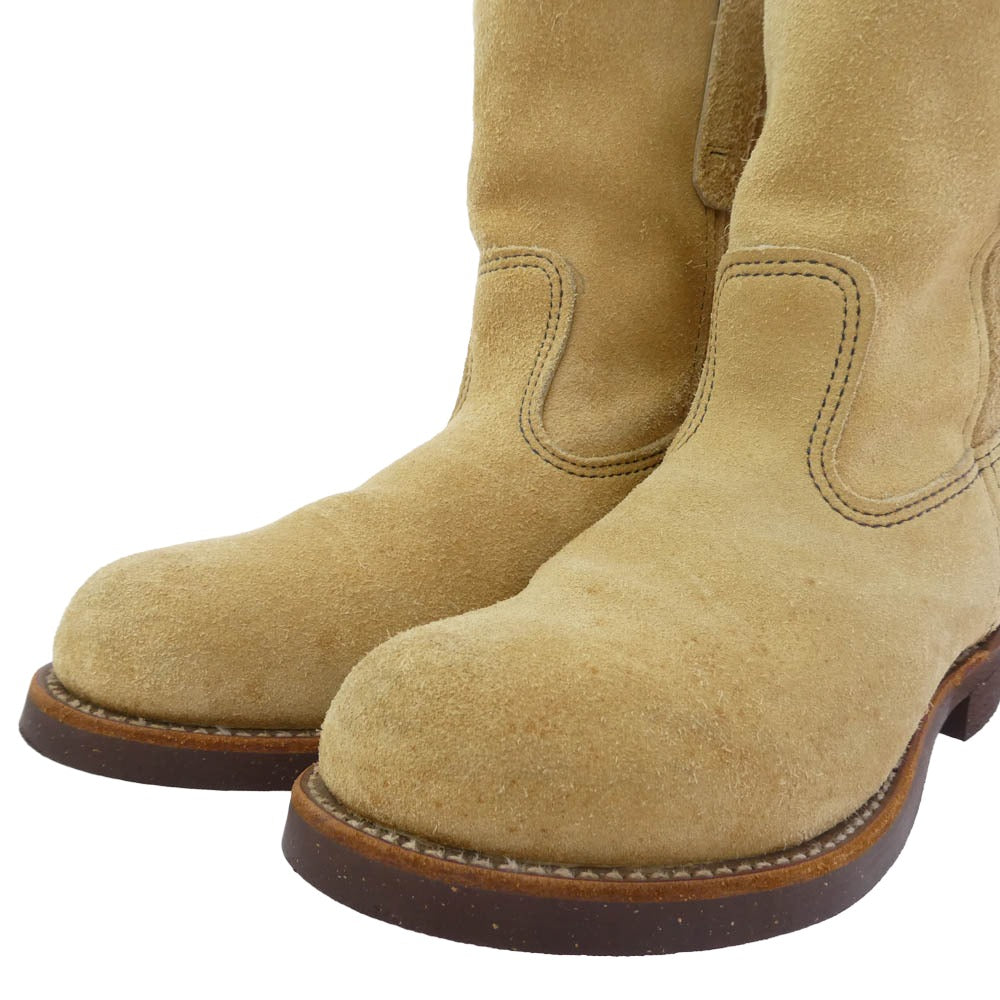 RED WING レッドウィング 8288 PT91 PECOS スチールトゥ ペコス タン ラフアウト スエード ブーツ ライトブラウン系 ベージュ系 US7E【中古】