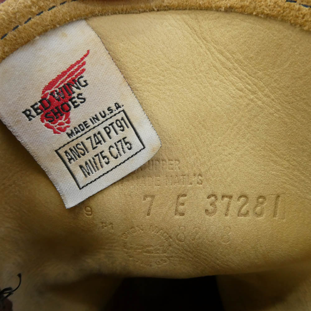 RED WING レッドウィング 8288 PT91 PECOS スチールトゥ ペコス タン ラフアウト スエード ブーツ ライトブラウン系 ベージュ系 US7E【中古】