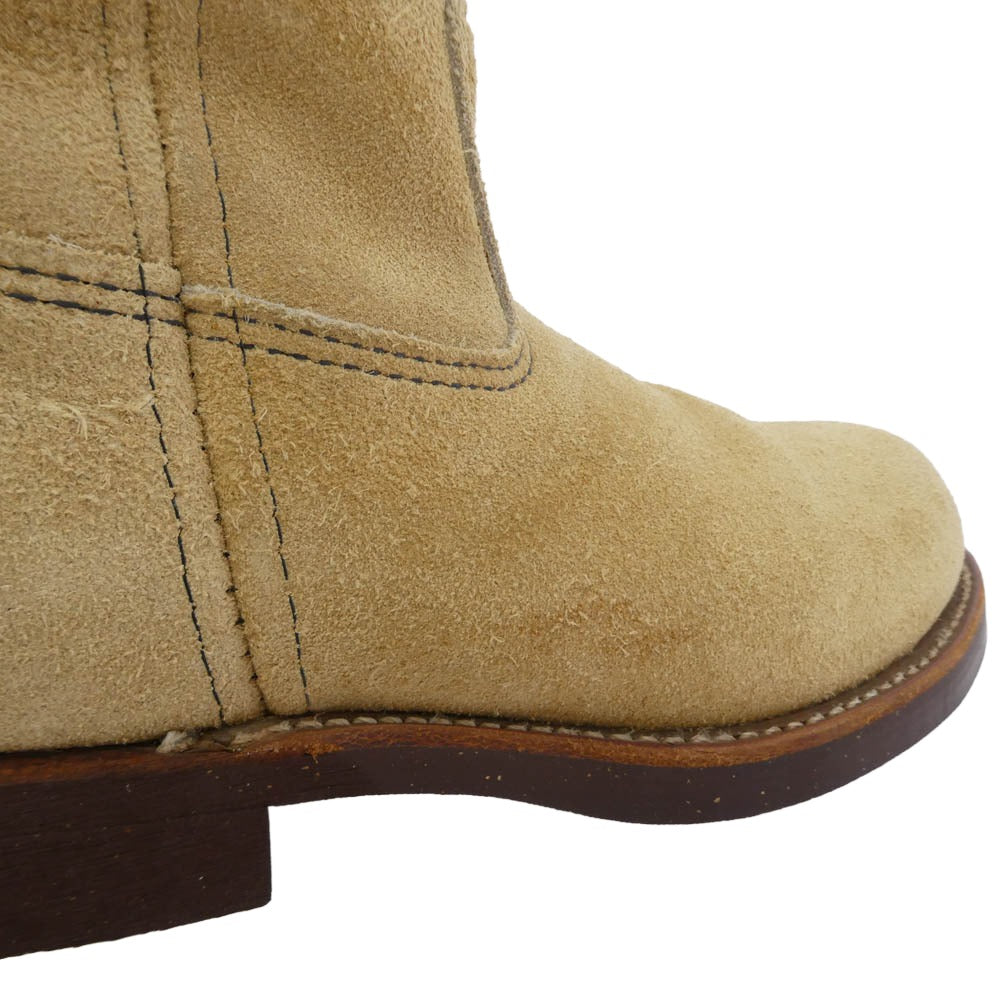 RED WING レッドウィング 8288 PT91 PECOS スチールトゥ ペコス タン ラフアウト スエード ブーツ ライトブラウン系 ベージュ系 US7E【中古】