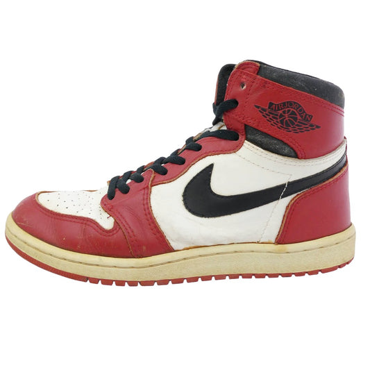 NIKE ナイキ 【観賞用】85年製 オリジナル AIR JORDAN 1 CHICAGO エアジョーダン1 シカゴ スニーカー ホワイト系 レッド系 ブラック系 US9【中古】