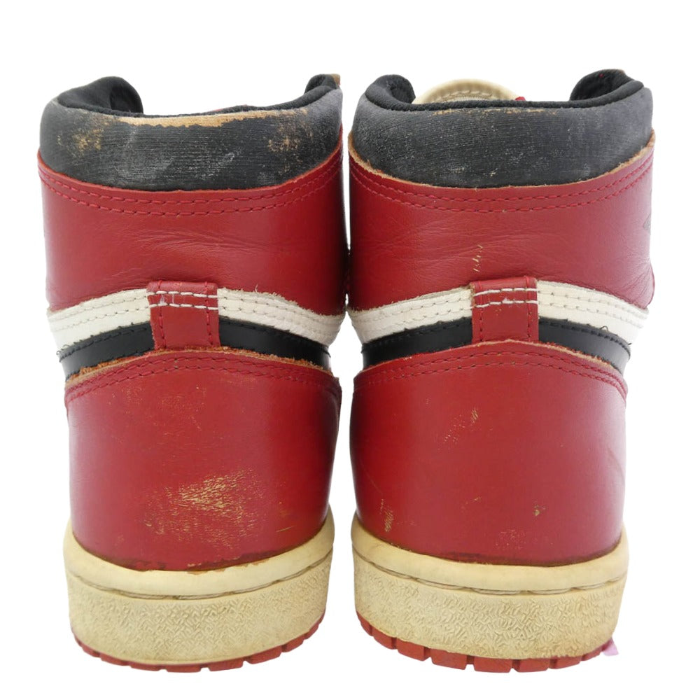 NIKE ナイキ 【観賞用】85年製 オリジナル AIR JORDAN 1 CHICAGO エアジョーダン1 シカゴ スニーカー ホワイト系 レッド系 ブラック系 US9【中古】