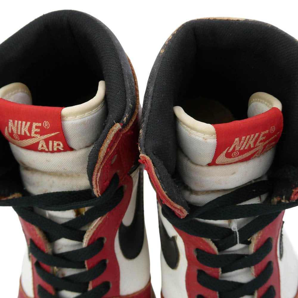 NIKE ナイキ 【観賞用】85年製 オリジナル AIR JORDAN 1 CHICAGO エアジョーダン1 シカゴ スニーカー ホワイト系 レッド系 ブラック系 US9【中古】