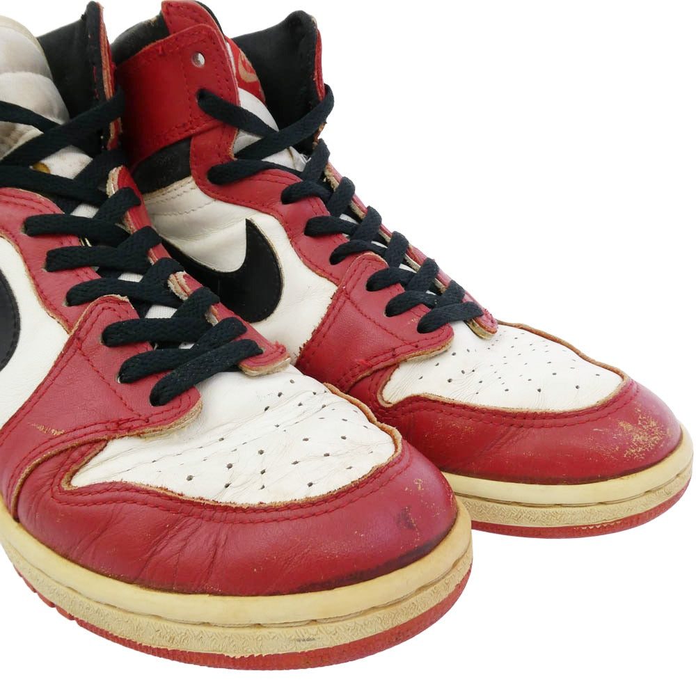 NIKE ナイキ 【観賞用】85年製 オリジナル AIR JORDAN 1 CHICAGO エアジョーダン1 シカゴ スニーカー ホワイト系 レッド系 ブラック系 US9【中古】
